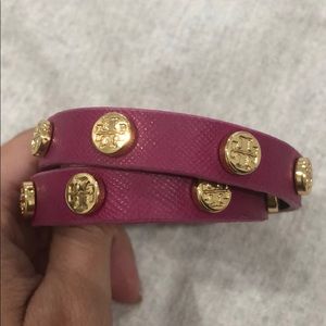 Tory Burch double-wrap log stud bracelet